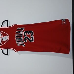 Jordan 23 Girls Sleevless T Shirt Jersey Dress Red Black White Size Medium NWT